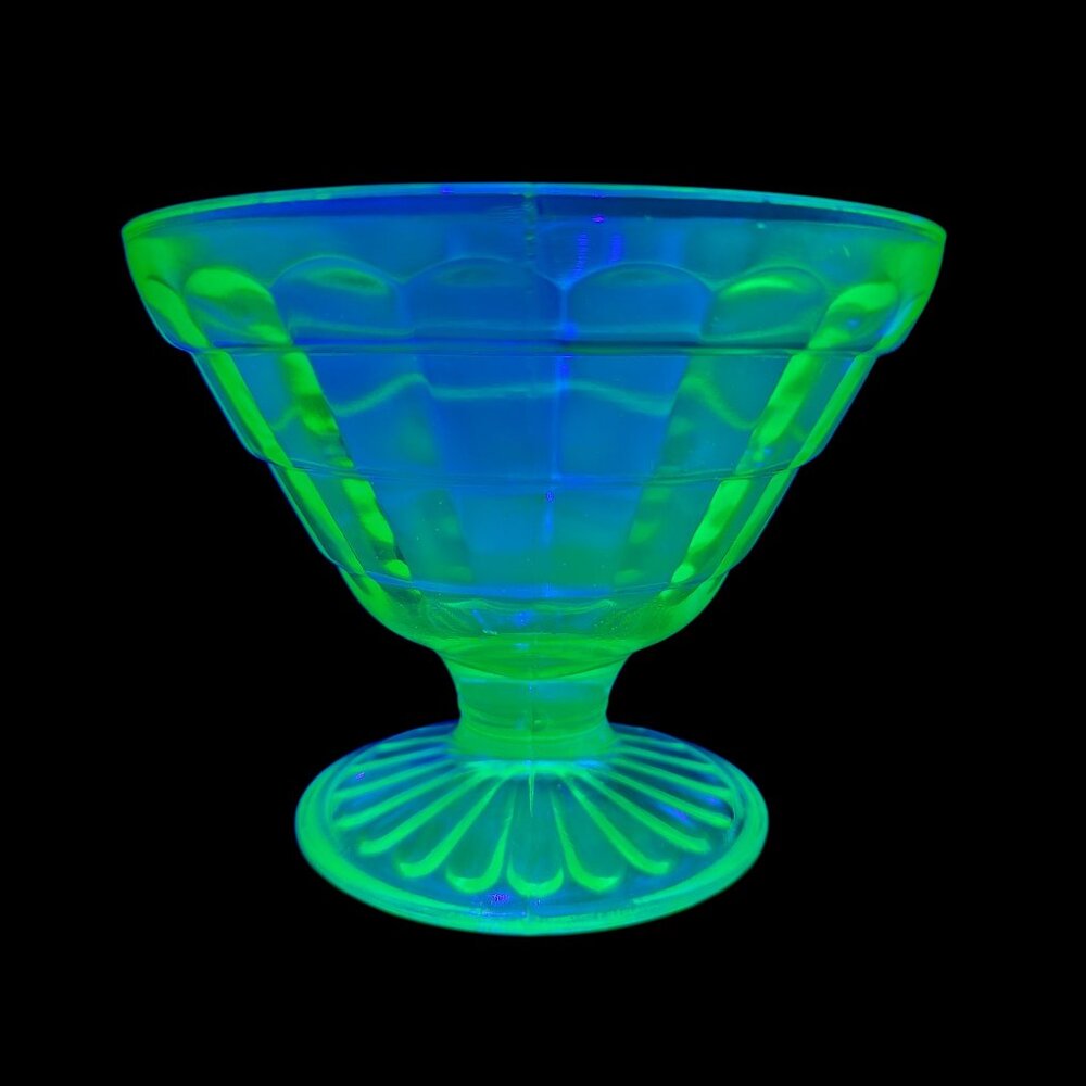 Vintage Uranium Depression Glass Collectible Bar Glass